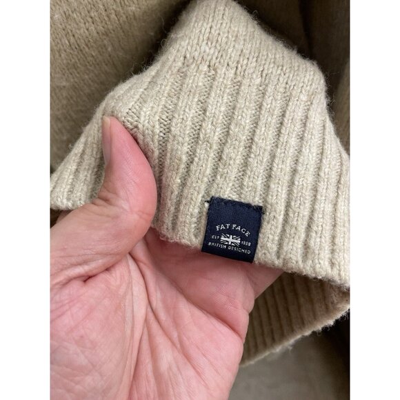 Fat Face U.K Mens Oatmeal Colour Ives Half Neck Jumper Size Medium Fair Isle - Picture 8 of 15